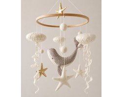 Fay&May® Babymobiel Walvis en Jellyfish – Boxmobiel met Dieren – Babykamer Decoratie – Baby Mobiel – 100% Handgemaakt – Plasticvrij
