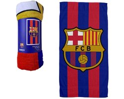 FC Barcelona Badlaken 100x180 cm Blauw/Rood