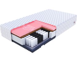 FDM® GINASO Matras 100x200 cm - Pocketvering Matrassen Eenpersoons - Hoogte 22 cm H3 en H4 - Dubbelzijdig - 7 zones - Afritsbaar hoes wasbaar - Antiallergisch en Ademende - Öko-Tex gecertificeerd