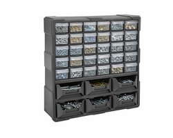 FEDEC Opbergkast met Lades - 47,5 x 38 x 16 cm - 4-Zijdig Koppelbaar - Kunststof Ladekast voor Gereedschap & Onderdelen