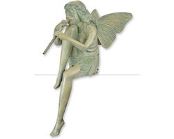 Fee - Bronzen Beeld - Kunst Sculptuur - Groen Brons Kunstwerk - Mythologie Decoratie - 50x20x58