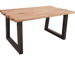 Feel Furniture - 200x100 Eettafel - Massief Boomstamblad Eiken - Constructed oak - 5 cm dik - U Frame