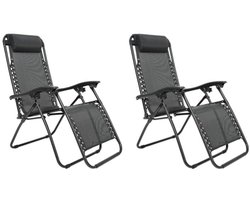Feel Furniture - Buiten ligstoel - verstelbaar - Zwart - 2 stuks