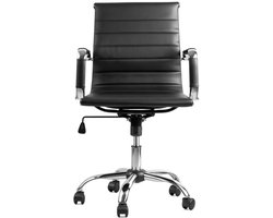 Feel Furniture - Luxe Bureaustoel - Lage Rugleuning - Zwart met Zilveren Frame