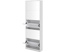 Feel Furniture - Schoenenkast met spiegel - 5 Laden - Wit