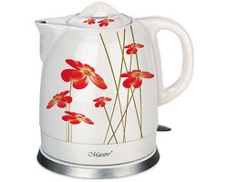 Feel Maestro MR-066-RED FLOWERS waterkoker 1,5 l 1200 W Rood, Wit