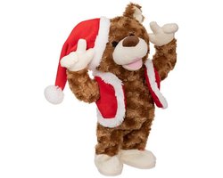 Feeric Christmas Dansende beer kerstpop - 28 cm - schudt met zijn billen - bewegende knuffel - kerstknuffel