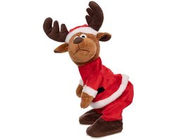 Feeric Christmas Dansende rendier kerstpop - 28 cm - schudt met zijn billen - bewegende knuffel - kerstknuffel