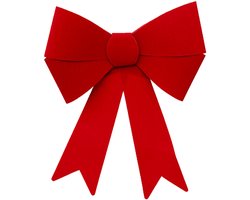 Feeric Christmas Decoratie strik - rood fluweel - 30 cm - papier