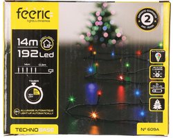 Feeric lights Feestverlichting - gekleurd - 14 m- 192 led lampjes - zwart snoer - batterij