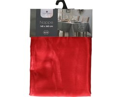Feeric Tafelkleed/tafellaken - rood - sprakling - 140 x 360 cm - katoen - rechthoekig