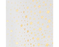 Feeric Tafelkleed/tafellaken - wit - gouden sterren - 140 x 360 cm - katoen -rechthoekig