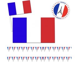 Feestartikelen Frankrijk versiering pakket - Frankrijk landen thema decoratie - Franse vlag