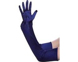 Feestelijke dameshandschoenen in 1920-stijl, satijn, opera, Audrey Hepburn, lang - 52 cm