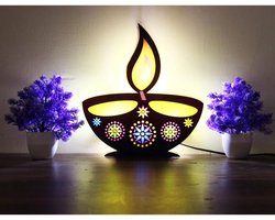 Feestelijke Decoratie Set - Gordijnlichten, Lantaarns & Rangoli voor Diwali, Kerst en Valentijn