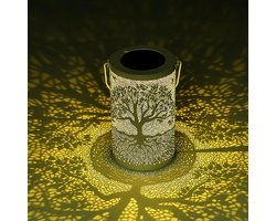 Feestelijke decoraties, Levensboom-zonnelantaarn, waterdicht voor buiten, hangende zonnelamp, weerbestendig, metalen tuindecoraties, tafeldecoraties voor Thanksgiving en Kerstmis binnenshuis, cadeaus.