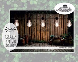 Feestverlichting lichtsnoer warm witte lampbolletjes 5 m - Binnen/buiten verlichting priksnoer - Warmwitte LED feestlampjes