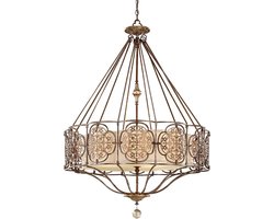 Feiss LED Kroonluchter | 4X E27 Max 60W | Dimbaar | British Bronze/Oxidized Bronze