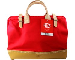 FELCO 480 - Veelzijdige tuintas van rood canvas en leer, ultrasterk en ruim, ideaal voor het meenemen van gereedschap en tuinaccessoires