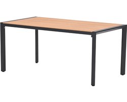 Felini tafel - 160x84 cm - carbon black - light teaklook