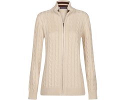 Felix Hardy Kabelgebreid Vest - Cardigan - 100% Katoen Dames Beige - M