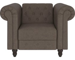 Felix - Loungestoel met relaxfunctie in Microvezel Donkerbruin (83 x 111 x 87 cm)