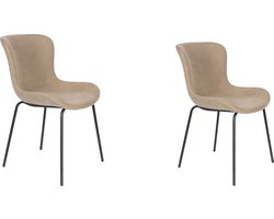 Feliz Lifestyle Junzo Rib Eetkamerstoel - Taupe - Set van 2