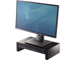 Fellowes Designer suites - Monitor standaard - Ergonomisch - 3 hoogtes verstelbaar - Met opberglade - Zwart