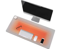 Fems - Verwarmde Bureau Onderlegger - Verwarmde Muismat - Infrarood - Antislip - Grijs - 80x33cm - Duurzaam - 3 Standen - 39℃ tot 49℃