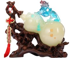 Feng Shui-beeld Gelukspompoen Bixie Decoratie Ambachten Inwijdingsfeest Nieuw Huis Cadeau Wu Lou Woonkamer Wijnkast Bureau Decoratie Boeddha tuin (Maat: Medium) good