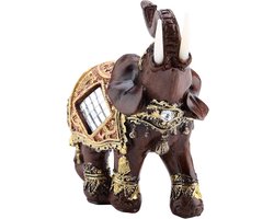 Feng Shui Houtnerf Olifant Standbeeld Sculptuur Wealth Figuur Gift Home Decoratie Collectie (M)