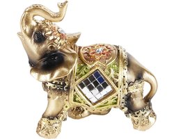 Feng Shui olifant standbeeld decoratieve hars olifant beeldjes dierenbeelden olifant sculptuur rijkdom geluksfiguur