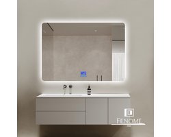 FENOMÉ Havana Smart Badkamerspiegel met LED verlichting, verwarming, anti condens, bluetooth, speakers en digitale display 100x70cm