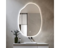 FENOMÉ Luxe Design Badkamerspiegel met geïntegreerde LED Verlichting én verwarming - Badkamer Spiegel - Spiegel Badkamer - Spiegel Douche - Anti Condens [Levi] 71.1x106.7cm