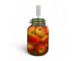 FERM fermentatiepot 4,8L met waterslot - én unieke FERMentatiering inhoud 4,8 liter - fermentatieset - glazen beugelpot met waterslot - - voedselveilig fermenteren