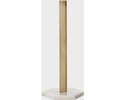 Ferm Living Hexagon Stand - Marmer - Goud - keukenrolhouder - 15 x 30 x 15 cm