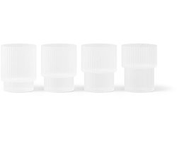 Ferm Living - Ripple glazen - set van 4 - Frosted