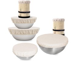 Fermentatiedoek - 6 stuks - Diameter 10cm/20cm/25cm - Wasbare stoffen komhoes - Fermentatiemandvoering - Herbruikbare - Komhoezen voor broodrijzen - Mandafdekkingen - Broodfermentatiehoes - Brood Bakken - Voor Thuisbakkers - Voor zuurdesemrijzen