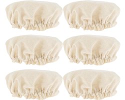 Fermentatiedoek - 6 Stuks - Stoffen afdekkingen voor zuurdesems - Canvas - stoffen deksels - Stofhoes - Zuurdesemfermentatiepotten - Herbruikbare - Afdekhoes voor Rijsmand - Mandafdekkingen - Wasbare - Voor Brood Bakken - 10cm - Beige