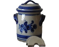 Fermentatiepot grijs/blauw 2 liter inclusief 2 verzwaringsstenen