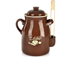 Fermentatiepot Keramiek met Deksel met Tang 6 l - Zuurkool - Zuurkoolpot