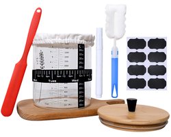 Fermenteren - Weckpotten glas - Weckpot - Fermentatie fles - Glazen fles - Glazen flesjes met dop - Bakspullen - Brood - Transparant - 13 x 15 cm - Gemaakt van glas - 1500ML
