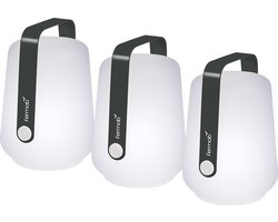 Fermob Balad outdoor tafellampjes - set van 3 - H13,5 cm - Carbone