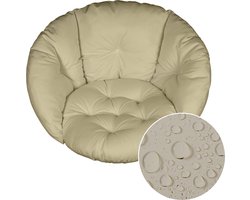FEROCITY - Schommelstoelkussen - Tuinschommelhoes - Voor rotan meubels - 60 x 60 cm - Polyester - Beige