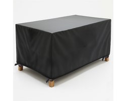 FEROCITY - Tuinmeubelhoes / Beschermhoes Tuinset - 200 cm x 160 cm x 72 cm - Waterdicht - Weersbestendig - UV-bestendig - Polyester 420D - Zwart - Tuinsethoes voor Tafel en Stoelen