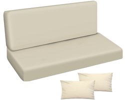 FEROCITY - Tuinschommelkussen - Waterafstotend - Zitcomfort - Onderhoudsvriendelijk - Duurzaam - 100 x 50 x 50 x 10 cm - Polyester - Beige GLATT