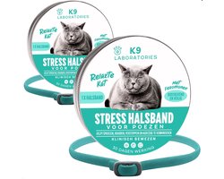 Feromonen halsband kat Turquoise - 2 stuks - Antistress middel voor katten - antistress halsband - feromonenhalsband kat