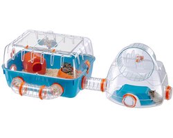 Ferplast Combi 2 Hamsterkooi - Blauw - 79,5 x 29,5 x 26,3 cm