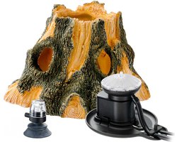 Ferplast - Decoratie Kit - met LED-licht en Beluchter In de vorm van een Boomstronk - Ø 14,5 x 9,5 cm