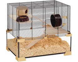 Ferplast Knaagdierenkooi Karat 60 Zwart&Transparant - Dierenverblijf - 59.5x39x52.5 cm
